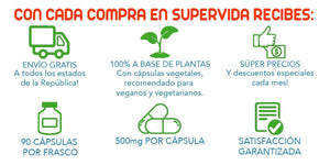 Maca Orgánica en polvo 90 Cápsulas Vegetales de 500 mg - SuperVida.mx
