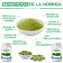 Cargar imagen en el visor de la galería, Moringa Orgánica en polvo 90 Cápsulas Vegetales de 500 mg - SuperVida.mx