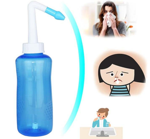 Botella de lavado e irrigación nasal. 500ML con dos boquillas.